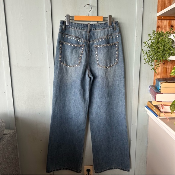 House of Harlow 1960 Blue Flare Jeans with Studs - Picture 6 of 10